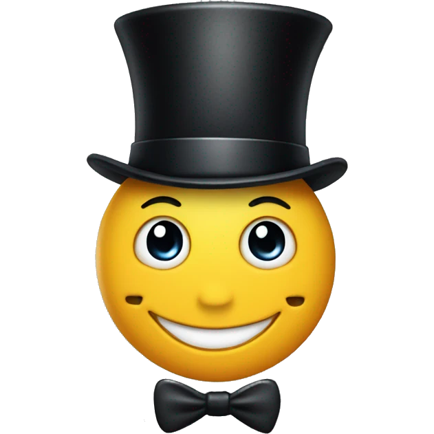 Smile face with top hat emoji