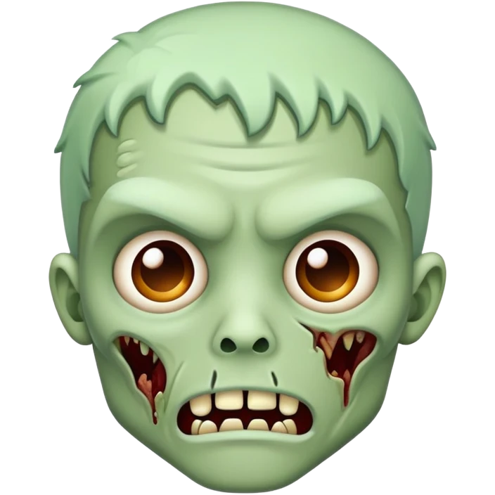 zombie cartoon face with white outline emoji