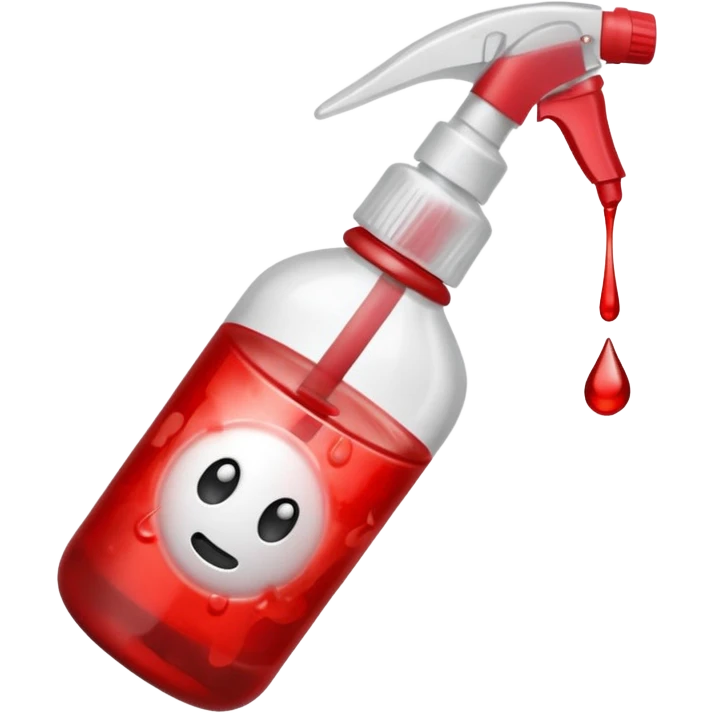 a spray bottle spritzing onto a burn wound. emoji