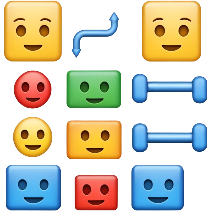 emoji for code refactoring, showing code blocks being rearranged, clean and simple emoji
