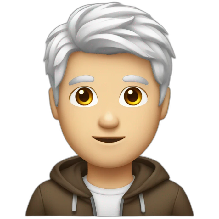 white brown hair men fit emoji