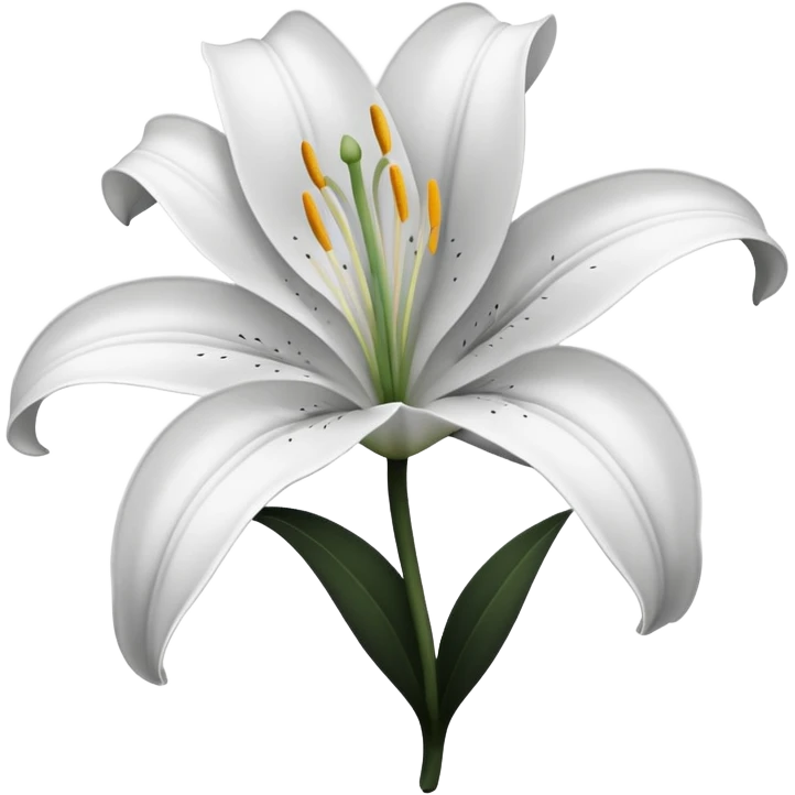 an outline of one singular lily flower, no colour,just outline emoji