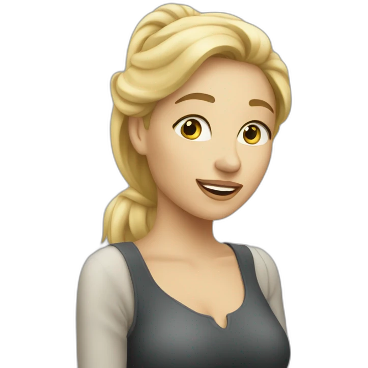 Blonde woman answerig phonecall emoji