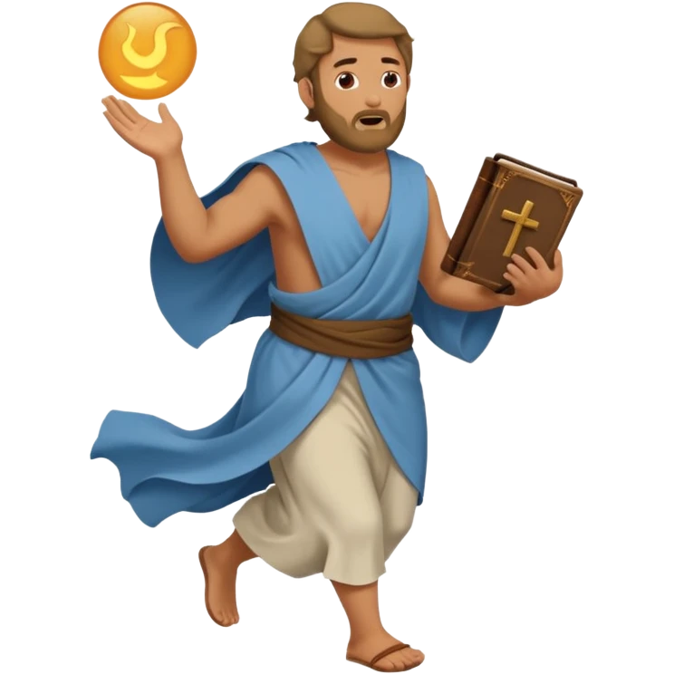 image of prophet Jonah (middleaged man)  in the bible fleeing emoji