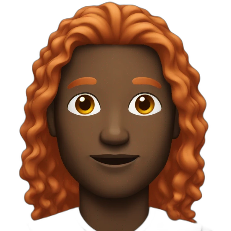 Black man with long red hair emoji