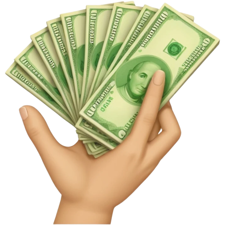 a emoji holding money like this emoji 😀 with a hand holding this 💵 emoji