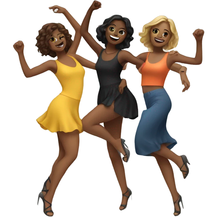 Four girls dancing at the club  emoji