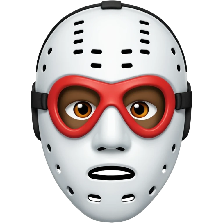 Masque de hockey de kanye west avec deux trous au dessus de la place de vision, et 6 trous en dessous de la place du nez emoji