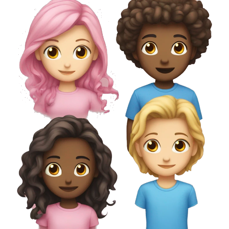 Girl anda boy is boy blue i girl is pink emoji