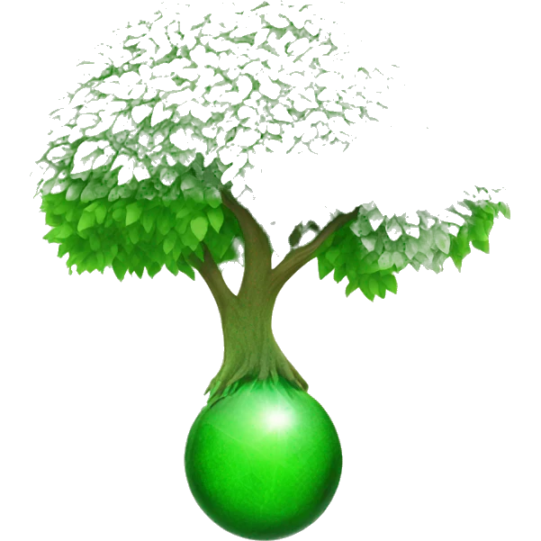 Green Tree with Green Heart. Planet and Sustainable energy emoji