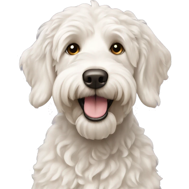 white Labradoodle  emoji