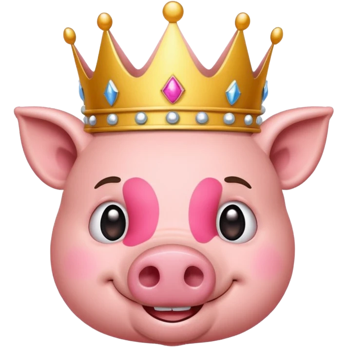 Un emoji de un cerdito con corona emoji