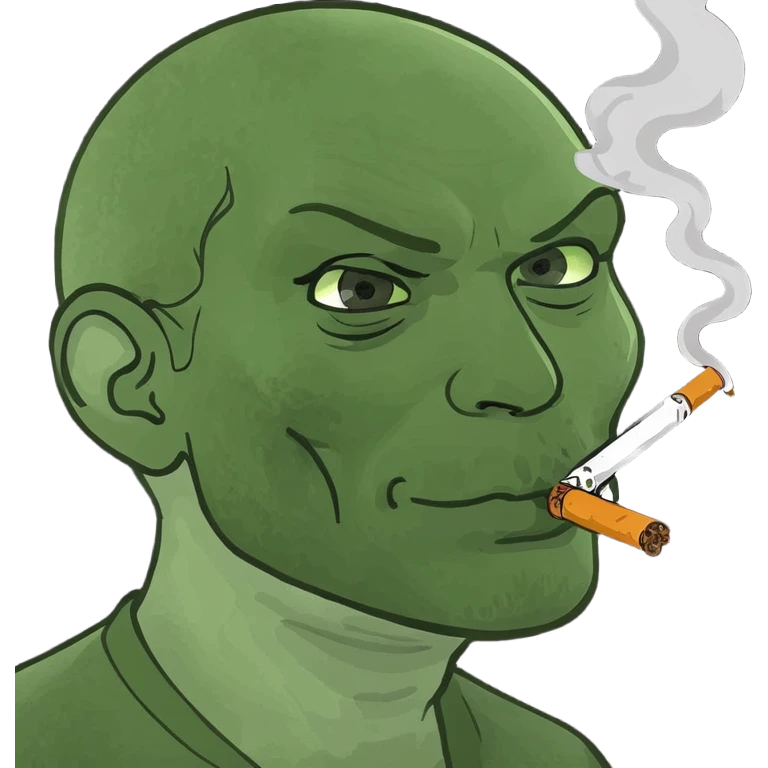 Smile woth cigarette and smoke out mouth emoji