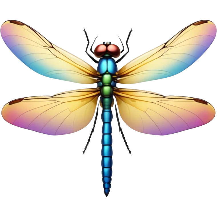 dragonflly, with ultra detailed colorful and 24 metallic gold wings emoji
