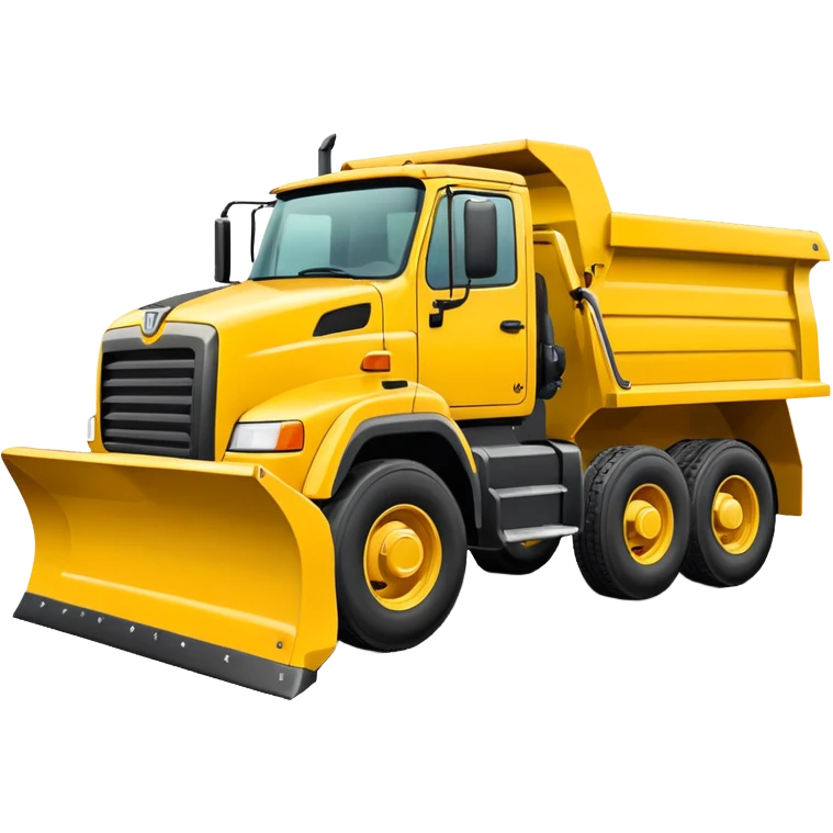 Snowplow truck yellow side view emoji