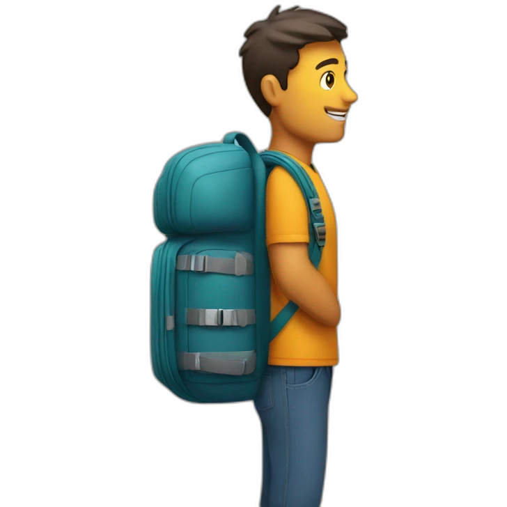 backpack traveller man emoji