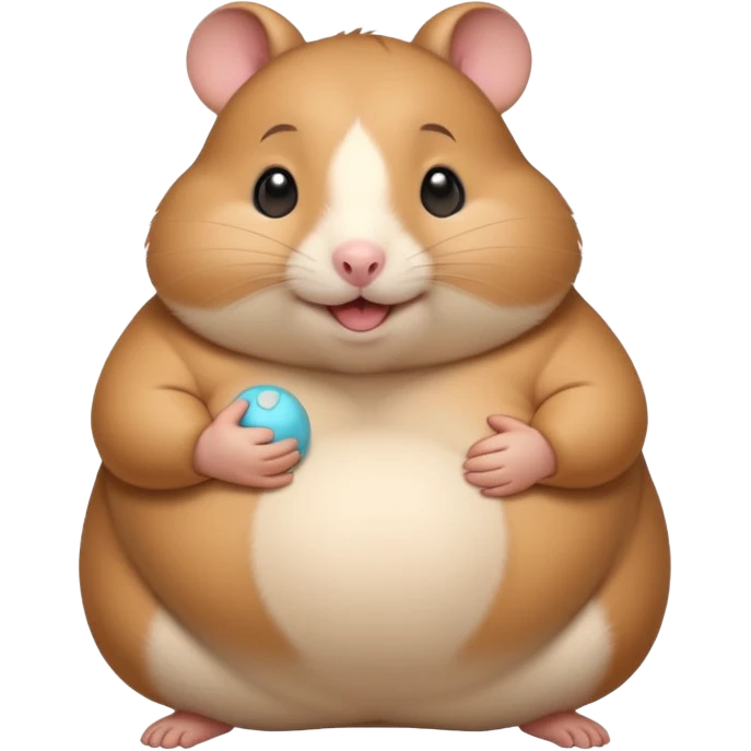 fat hamster holding pregnant belly smiling awkwardly emoji