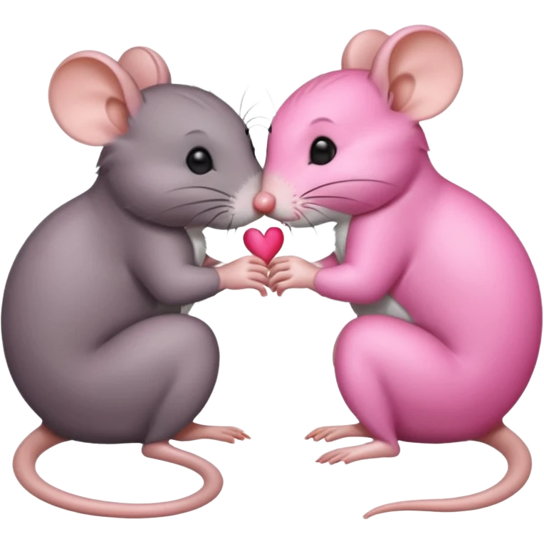 Grey Rats kissing emoji