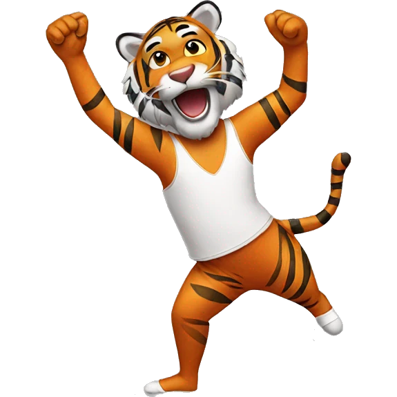 Tiger dancing ballet emoji
