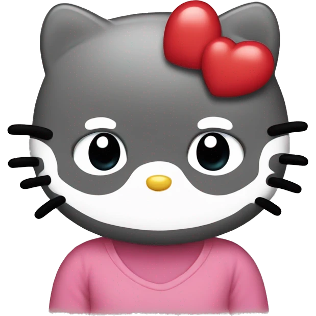 Hello kitty with heart eyes emoji