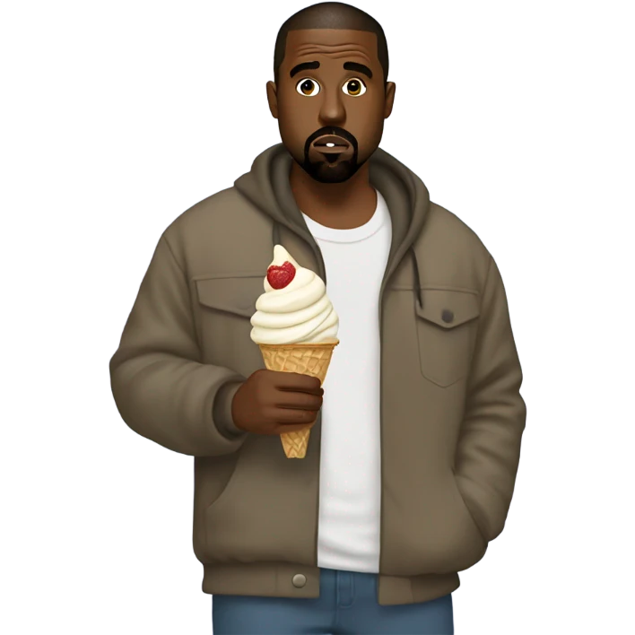 Kanye holding icecrea emoji