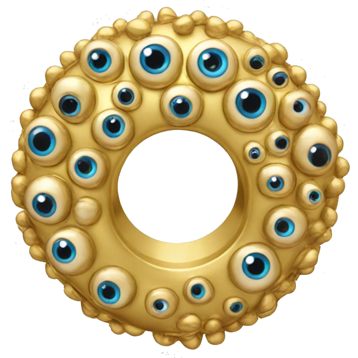 gold ring studded with eyeballs emoji
