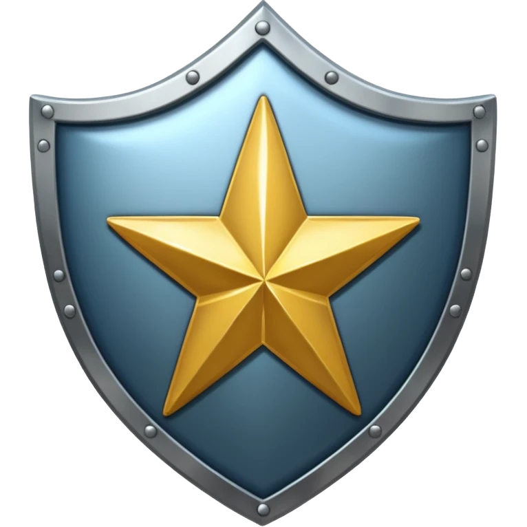 a shield with a star in it - air bnb style emoji