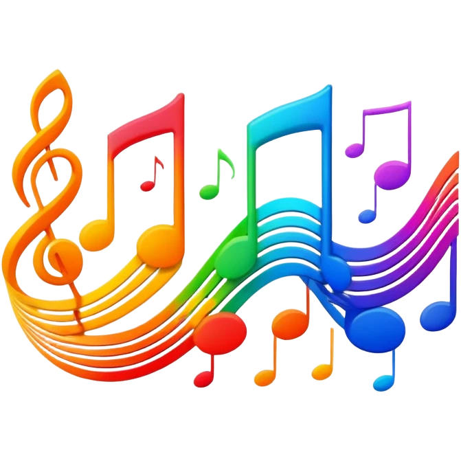 music beats with sound waves and musical notes emoji
