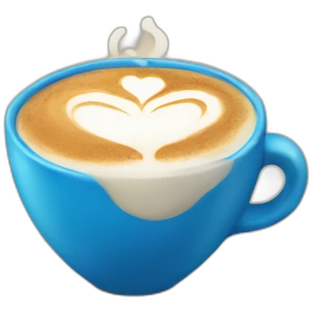 latte in blue cup emoji