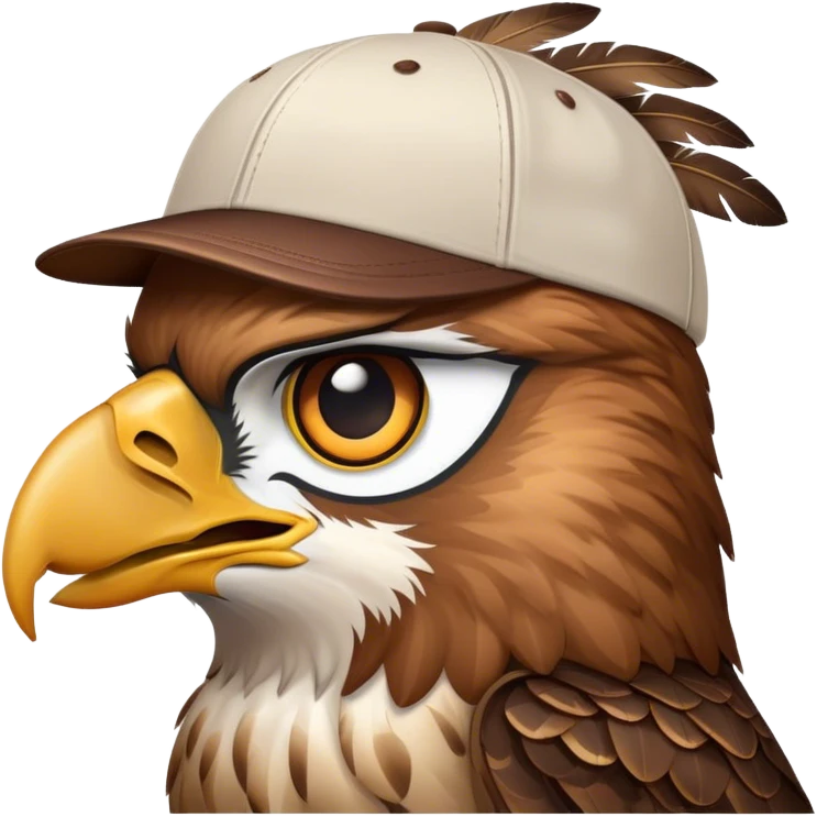 Hawk wearing baseball cap emoji