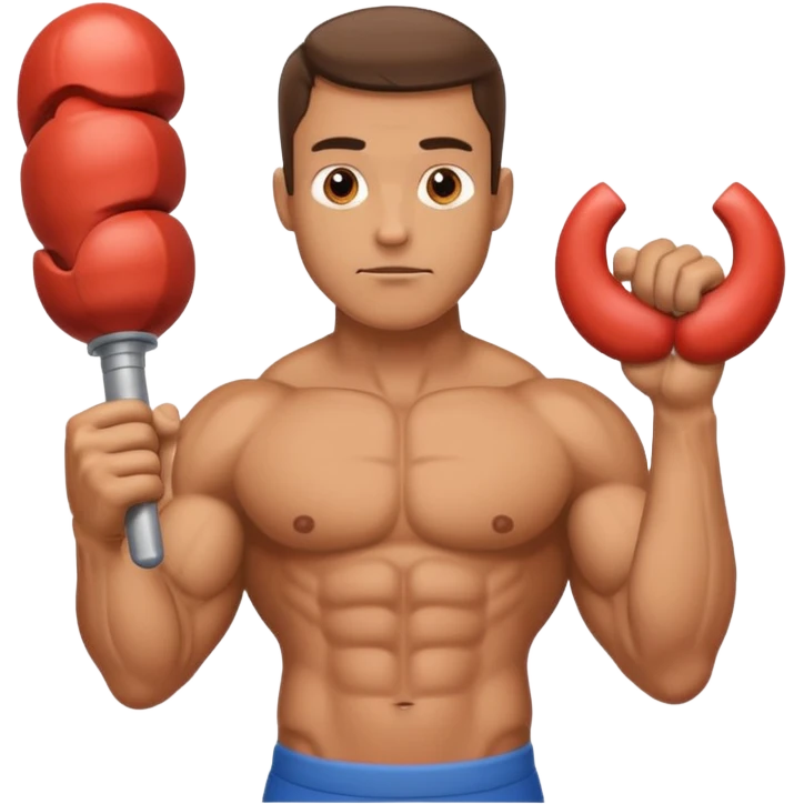 Buff make male with a large penis in hand emoji