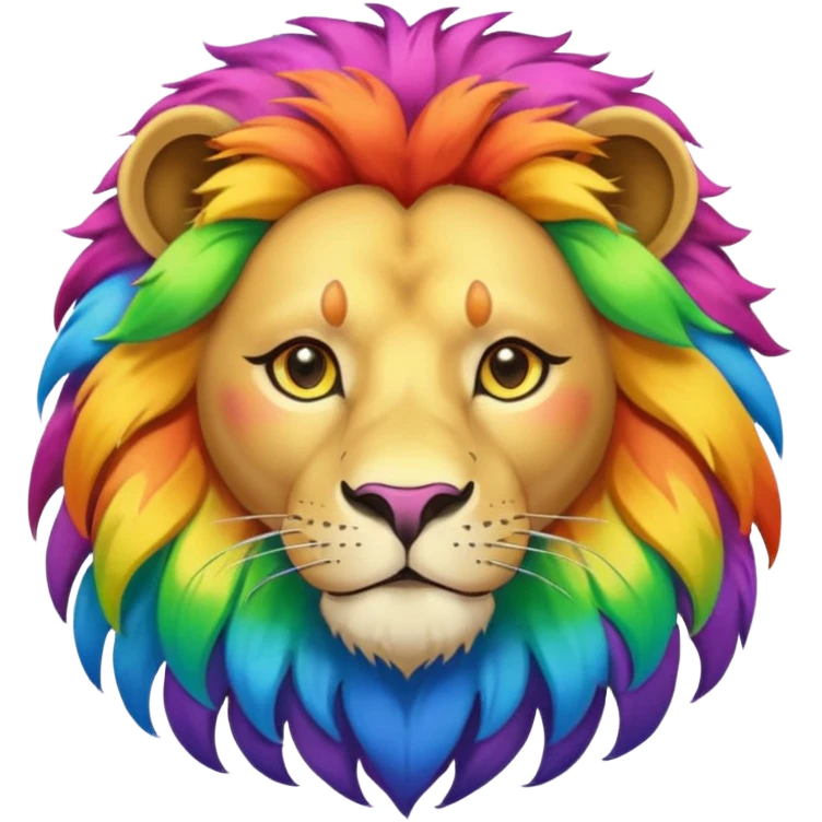 Rainbow gay lion emoji