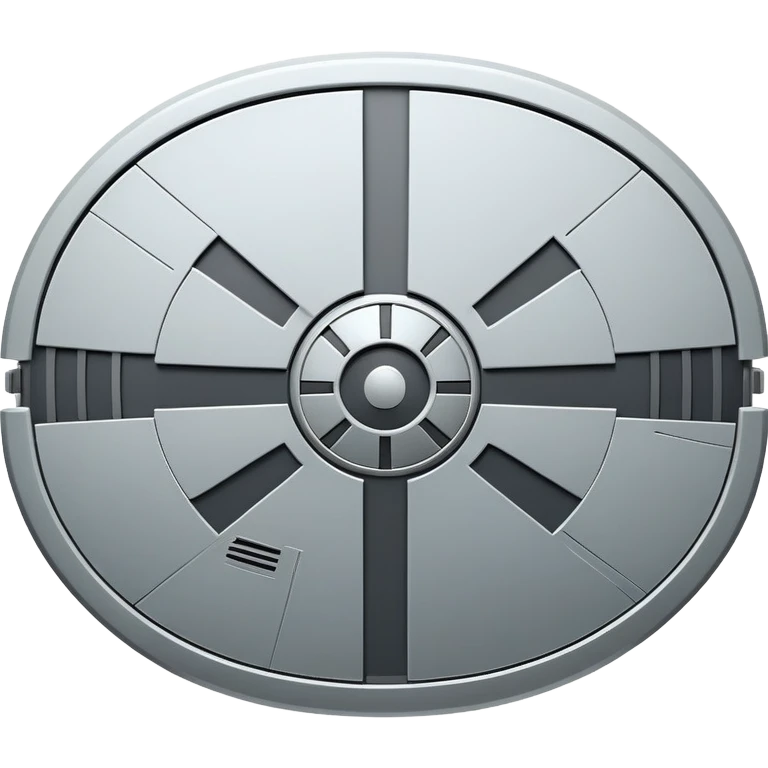 Halcón Milenario de Star Wars, top view, minimal details, characteristic oval shape, light metallic tones emoji