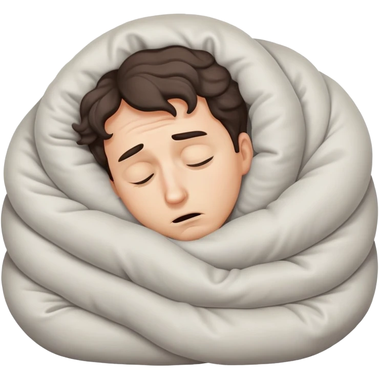 Scared man sitting curled up on himself, hidding his eyes emoji