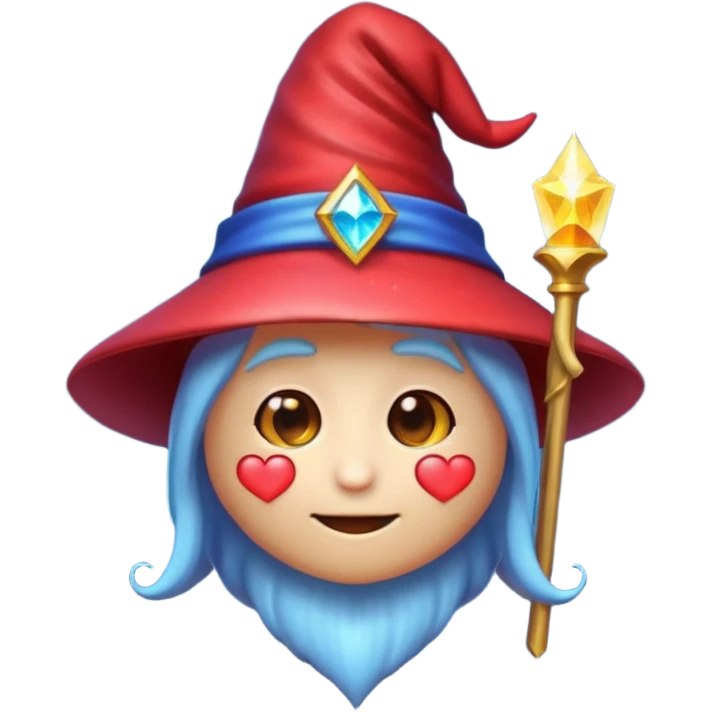 heart emoji with a wizard hat and magical sparkles emoji