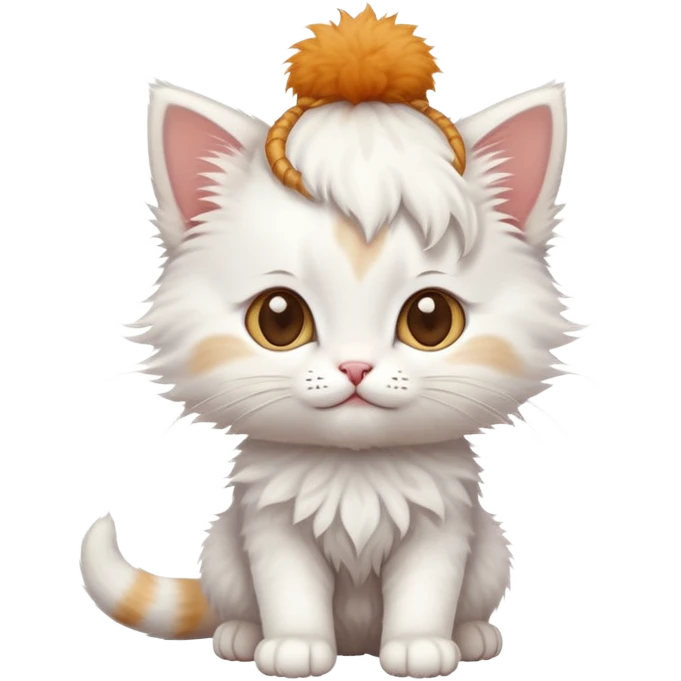 White kitten with some ginger on its head full body photo emoji