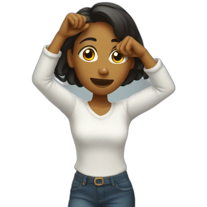 femme qui fait un dab emoji
