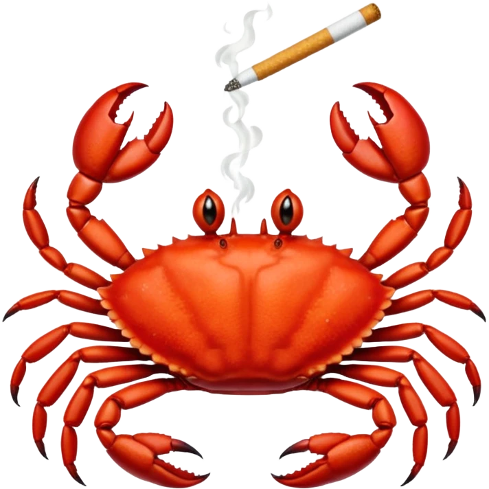crab holding cigarette emoji