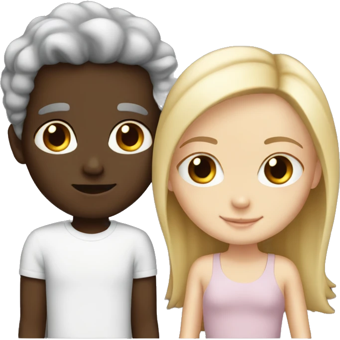 White girl black boy in love emoji