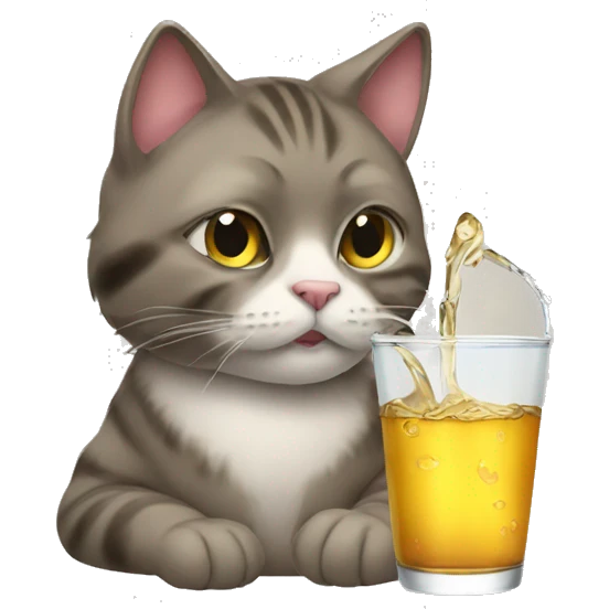 Cat drinking  emoji