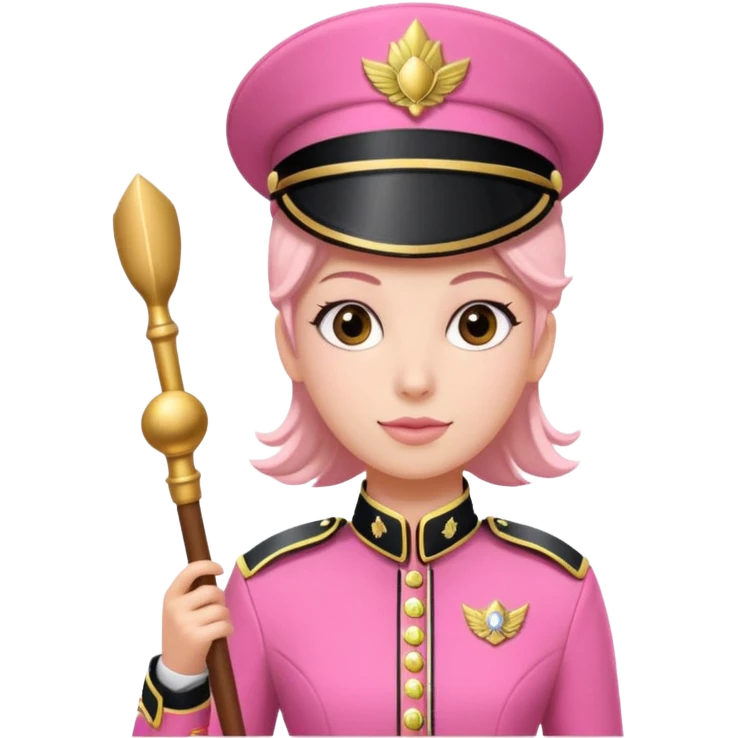 Parade Marchers, drum major, pink uniform female emoji