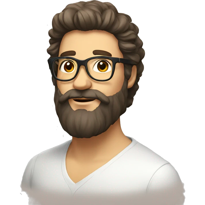 French Bearded person majestic with glasses emoji