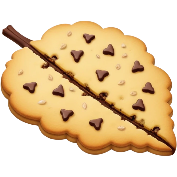 Leaf Cookie with chocolate chunks emoji