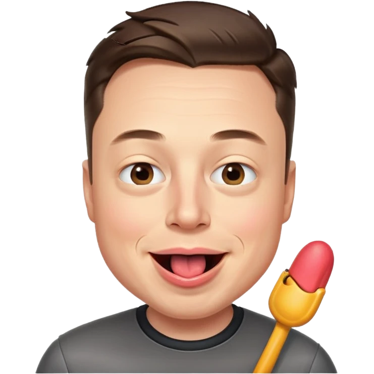 Elon Musk, winking, tongue out, fun and cheeky emoji