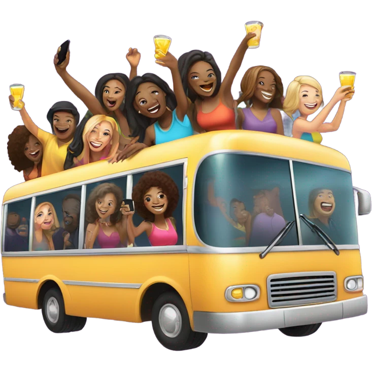 Party bus full of people  emoji