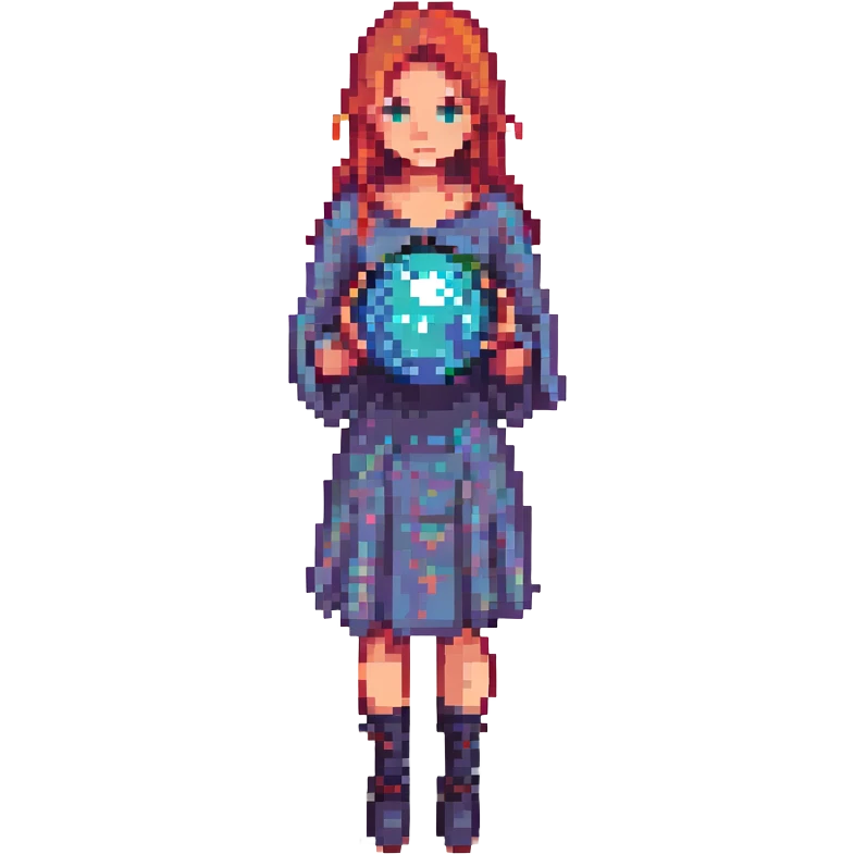 Magic woman with magic ball blue emoji
