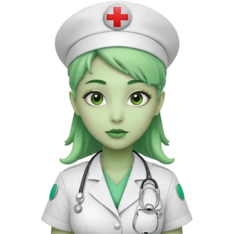 young aliens woman nurse emoji