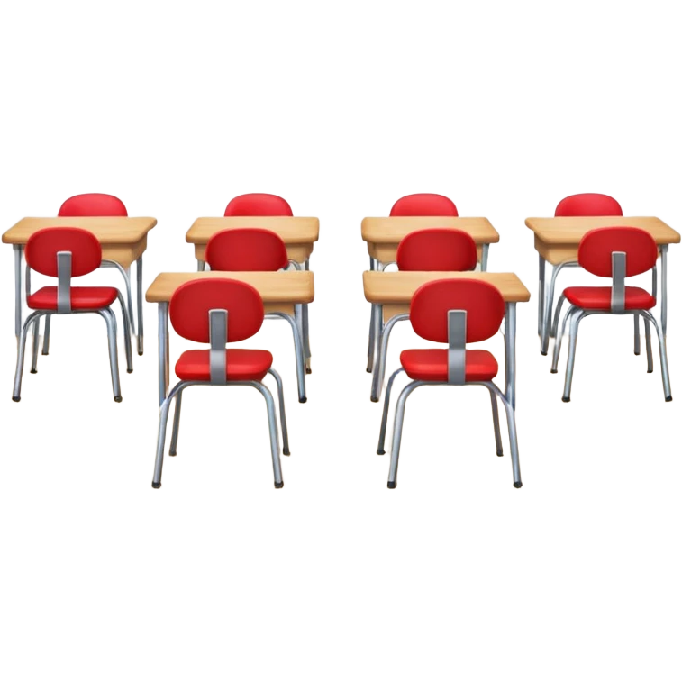 cozy classroom interior with desks and chairs, blackboard, and windows, apple style emoji emoji