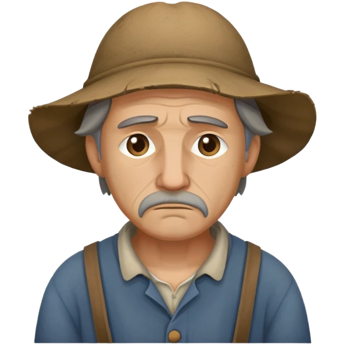Peasant man sad emoji