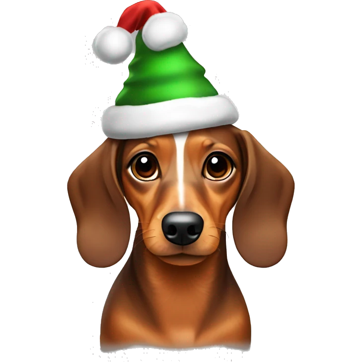Dachshund with chrismas hat on  emoji